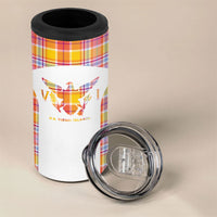 Personalized US Virgin Islands 4 in 1 Can Cooler Tumbler Eagle Madras Pattern
