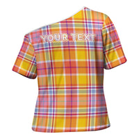 Personalized US Virgin Islands Cross Shoulder Shirt Eagle Madras Pattern