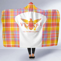 US Virgin Islands Hooded Blanket Eagle Madras Pattern