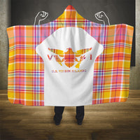 US Virgin Islands Hooded Blanket Eagle Madras Pattern