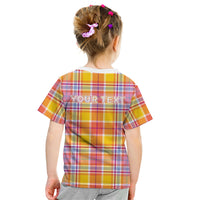 Personalized US Virgin Islands Kid T Shirt Eagle Madras Pattern