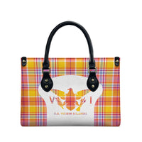 US Virgin Islands Leather Bag Eagle Madras Pattern
