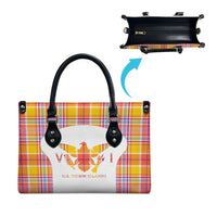 US Virgin Islands Leather Bag Eagle Madras Pattern