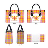 US Virgin Islands Leather Bag Eagle Madras Pattern