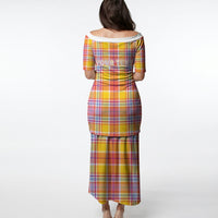 Personalized US Virgin Islands Puletasi Eagle Madras Pattern