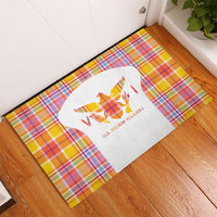 US Virgin Islands Rubber Doormat Eagle Madras Pattern