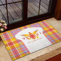 US Virgin Islands Rubber Doormat Eagle Madras Pattern