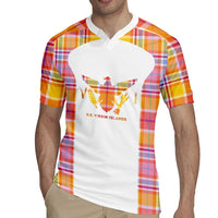 Personalized US Virgin Islands Rugby Jersey Eagle Madras Pattern