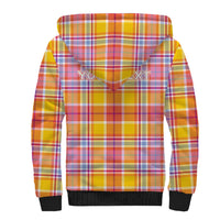 Personalized US Virgin Islands Sherpa Hoodie Eagle Madras Pattern