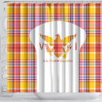US Virgin Islands Shower Curtain Eagle Madras Pattern
