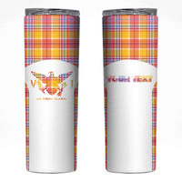 Personalized US Virgin Islands Skinny Tumbler Eagle Madras Pattern