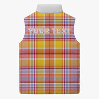 Personalized US Virgin Islands Sleeveless Puffer Jacket Eagle Madras Pattern