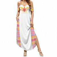Personalized US Virgin Islands Summer Maxi Dress Eagle Madras Pattern