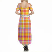 Personalized US Virgin Islands Summer Maxi Dress Eagle Madras Pattern