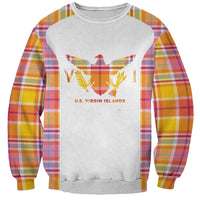 Personalized US Virgin Islands Sweatshirt Eagle Madras Pattern