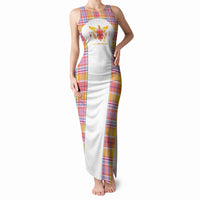 Personalized US Virgin Islands Tank Maxi Dress Eagle Madras Pattern
