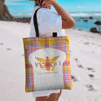US Virgin Islands Tote Bag Eagle Madras Pattern