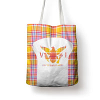 US Virgin Islands Tote Bag Eagle Madras Pattern