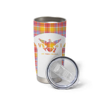 Personalized US Virgin Islands Tumbler Cup Eagle Madras Pattern