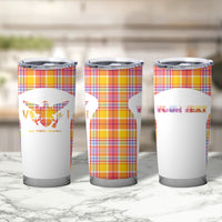 Personalized US Virgin Islands Tumbler Cup Eagle Madras Pattern