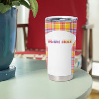 Personalized US Virgin Islands Tumbler Cup Eagle Madras Pattern