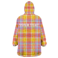 Personalized US Virgin Islands Wearable Blanket Hoodie Eagle Madras Pattern