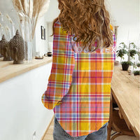 Personalized US Virgin Islands Women Casual Shirt Eagle Madras Pattern
