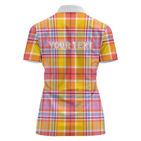 Personalized US Virgin Islands Women Polo Shirt Eagle Madras Pattern