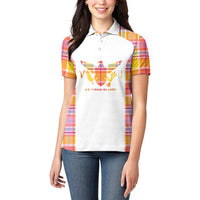 Personalized US Virgin Islands Women Polo Shirt Eagle Madras Pattern