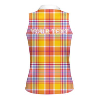 Personalized US Virgin Islands Women Sleeveless Polo Shirt Eagle Madras Pattern