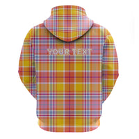 Personalized US Virgin Islands Zip Hoodie Eagle Madras Pattern