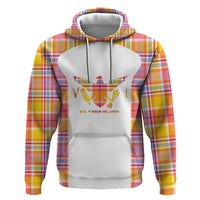 Personalized US Virgin Islands Zip Hoodie Eagle Madras Pattern