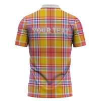Personalized US Virgin Islands Zipper Polo Shirt Eagle Madras Pattern