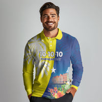 Curacao Day Long Sleeve Polo Shirt One People One Heart