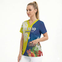 Curacao Day Scrub Top One People One Heart