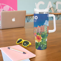 Curacao Day Tumbler With Handle One People One Heart