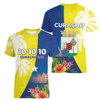 Curacao Day Women V-Neck T-Shirt One People One Heart