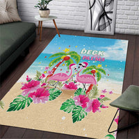 Hawaii Christmas Area Rug Deck The Palms Holiday Flamingos LT05 - Wonder Print Shop