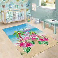 Hawaii Christmas Area Rug Deck The Palms Holiday Flamingos LT05 - Wonder Print Shop