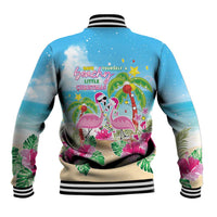 Hawaii Christmas Baseball Jacket Deck The Palms Holiday Flamingos LT05 - Wonder Print Shop