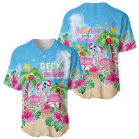 Hawaii Christmas Baseball Jersey Deck The Palms Holiday Flamingos LT05 - Wonder Print Shop