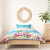 Hawaii Christmas Bedding Set Deck The Palms Holiday Flamingos LT05 - Wonder Print Shop