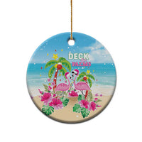 Hawaii Christmas Ceramic Ornament Deck The Palms Holiday Flamingos LT05 - Wonder Print Shop
