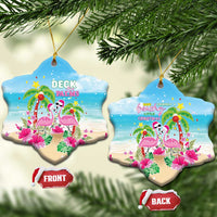 Hawaii Christmas Ceramic Ornament Deck The Palms Holiday Flamingos LT05 - Wonder Print Shop
