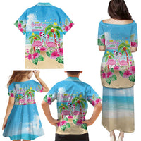 Hawaii Christmas Family Matching Puletasi and Hawaiian Shirt Deck The Palms Holiday Flamingos LT05 - Wonder Print Shop