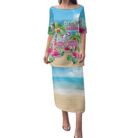 Hawaii Christmas Family Matching Puletasi and Hawaiian Shirt Deck The Palms Holiday Flamingos LT05 - Wonder Print Shop