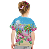 Hawaii Christmas Kid T Shirt Deck The Palms Holiday Flamingos LT05 - Wonder Print Shop