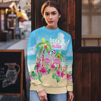 Hawaii Christmas Ugly Christmas Sweater Deck The Palms Holiday Flamingos LT05 - Wonder Print Shop