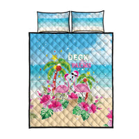 Hawaii Christmas Quilt Bed Set Deck The Palms Holiday Flamingos LT05 - Wonder Print Shop