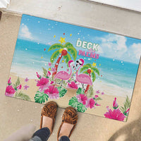 Hawaii Christmas Rubber Doormat Deck The Palms Holiday Flamingos LT05 - Wonder Print Shop